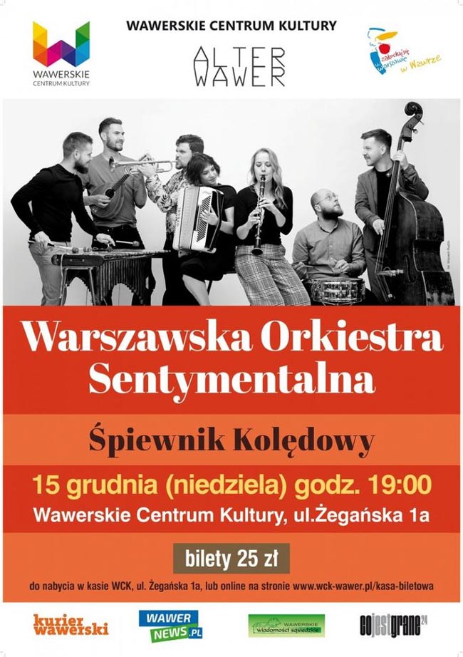 Kolędowanie z Warszawską Orkiestrą Sentymentalną (15 grudnia, Warszawa)